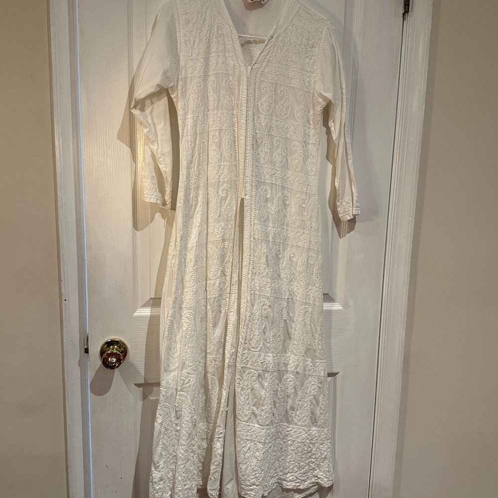 Elegant White Embroidered Dress